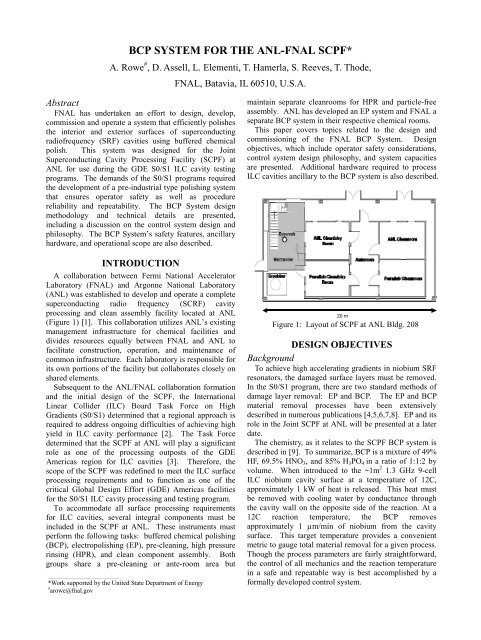 bcp system for the anl-fnal scspf