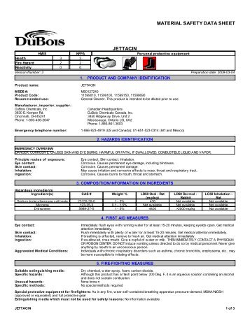 MSDS - DuBois Chemicals Online Store