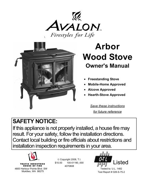 A R B O R Wood Stove - Avalon