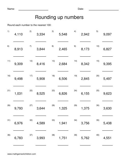 Rounding up numbers 14 - Math for Children