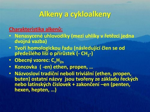 Alkeny a cykloalkeny