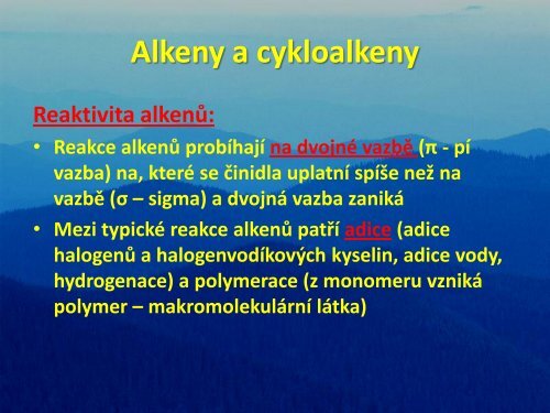 Alkeny a cykloalkeny