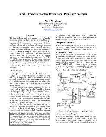 Parallel Processing System Design with "Propeller" Processor