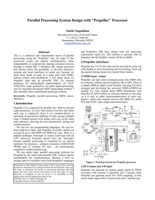 Parallel Processing System Design with "Propeller" Processor