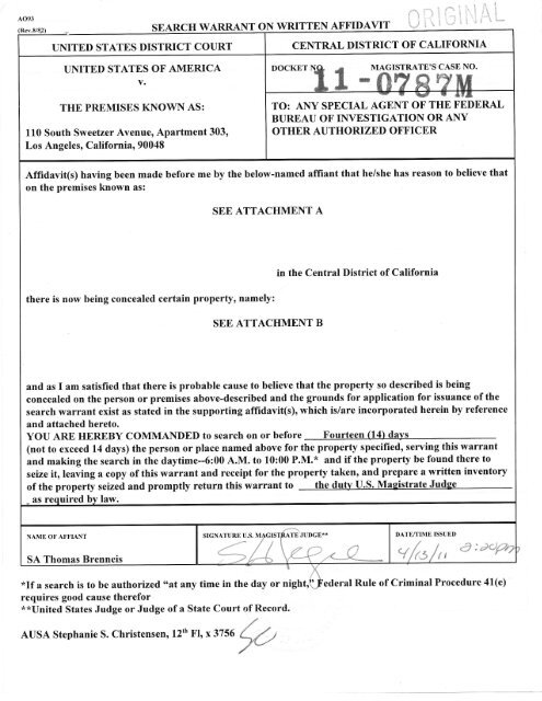 FBI affidavit - Wired