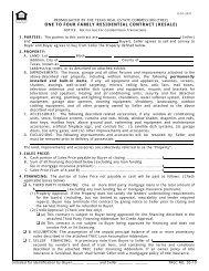 trec no. 20-10, one to four family residential contract - Texas Real ...