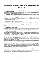 Tasse - UniversitÃ  degli Studi del Molise - Ufficio Statistico e ...