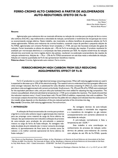 Visualizar PDF - Tecnologia em Metalurgia, Materiais e Mineração