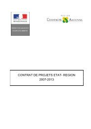 CONTRAT DE PROJETS 2007/2013 - DRAAF Champagne-Ardenne