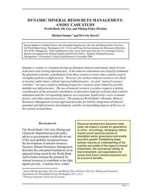 dynamic mineral resources management: anosy case ... - CommDev