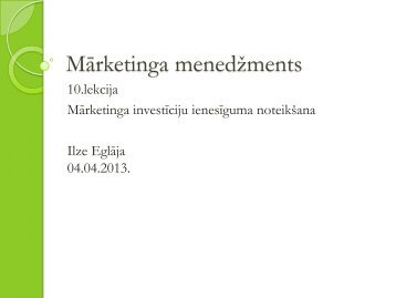 MÄrketinga menedÅ¾ments - VATP