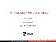 i - introduction aux statistiques - LMAM - UniversitÃ© de Lorraine
