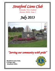 July 2013 Bulletin - Lions Clubs New Zealand