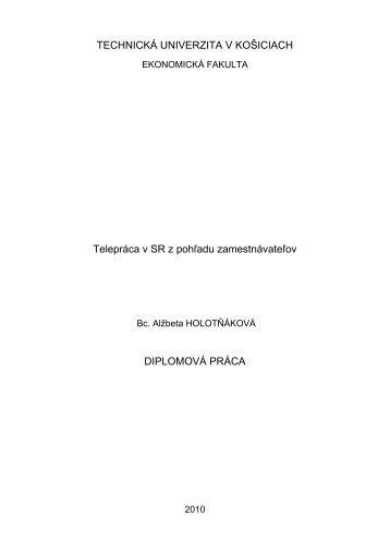 tele work telepraca v sr z pohladu zamestnavatelov diplomova praca ...