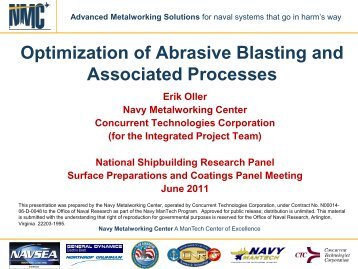 Optimization of Abrasive Blasting and Associated Processes - NSRP