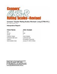 Interpretive Report Conners' Teacher Rating Scales–Revised: Long ...