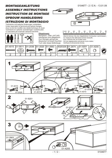 montageanleitung assembly instructions instruction de ... - fif Möbel