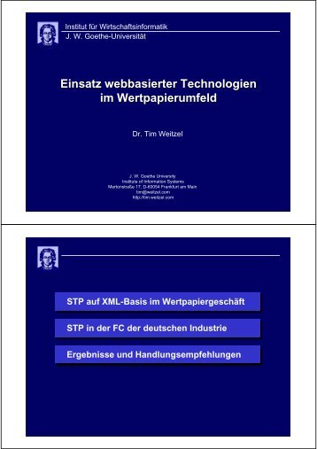 Einsatz webbasierter Technologien im Wertpapierumfeld