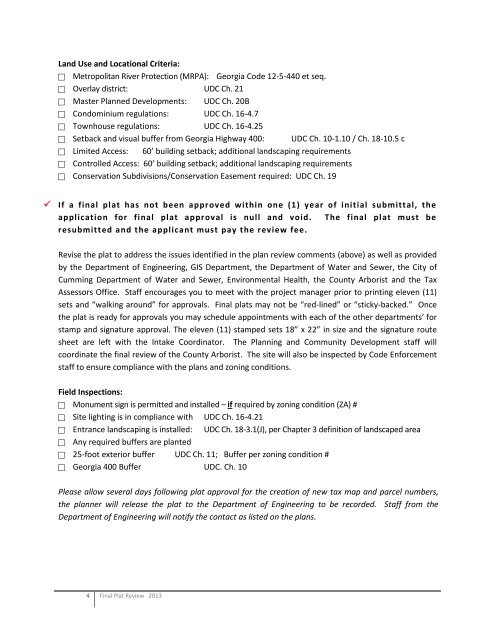 Final Plat Checklist - Forsyth County Government