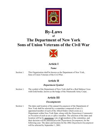 By-Laws - Sons of Union Veterans of the Civil War
