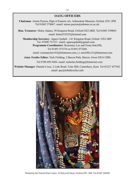 ASIAN TEXTILES - OATG. Oxford Asian Textile Group