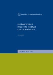 Volume 2 - AttivitÃ  svolta - AutoritÃ  per l'energia elettrica e il gas