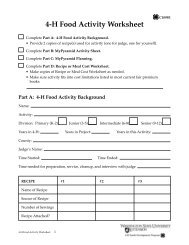 4-H Food Activity Worksheet - WSU Extension