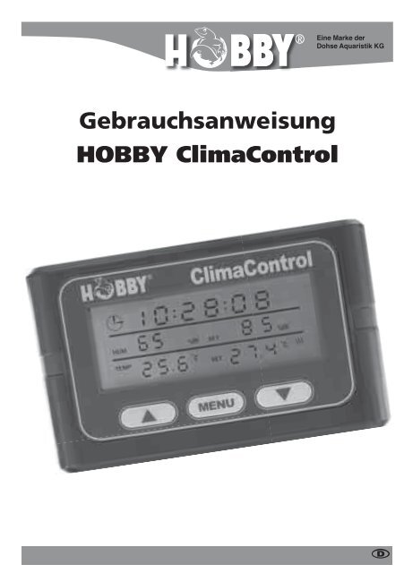 Gebrauchsanweisung HOBBY ClimaControl - Reptilica.de