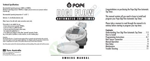 Digi Flow Automatic Tap Timer.pdf - Pope Products