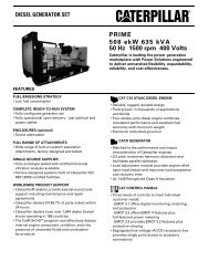 PRIME 508 ekW 635 kVA 50 Hz 1500 rpm 400 Volts