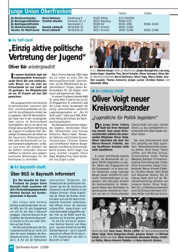 Oliver Voigt neuer Kreisvorsitzender - Oberfranken-Kurier