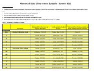 Alamo Cash Card Disbursement Schedule -â Summer 2012