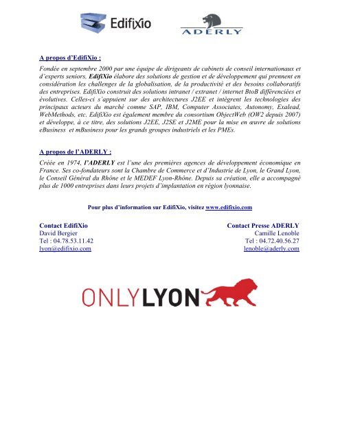 EdifiXio ouvre un bureau commercial à Lyon Accompagnée ... - Aderly