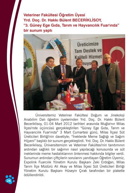 Veteriner FakÃ¼ltesi 2012 Payl... - Dergiler - Adnan Menderes ...