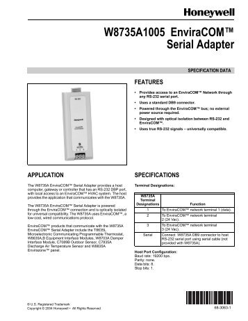 W8735A1005 EnviraCOMâ¢ Serial Adapter - PexSupply.com