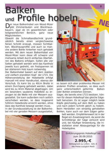 Wood-Mizer aktuell - Wood-Mizer Sägewerke Vertriebs GmbH