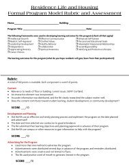 Formal Program Rubric and Assessment - SUNY Cortland