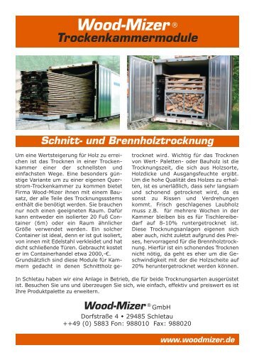 Brennholztrocknung ++49 (0) 5883 Fon - Wood-Mizer Sägewerke ...