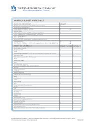 MONTHLY ExpENSES montHlY Budget WorksHeet 0 - USAA.com