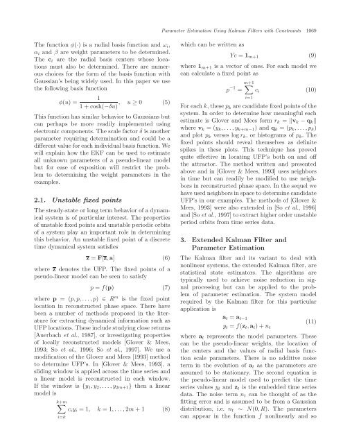 parameter estimation using kalman filters with constraints