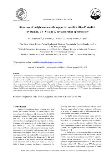 Structure of molybdenum oxide supported on silica SBA-15 studied ...
