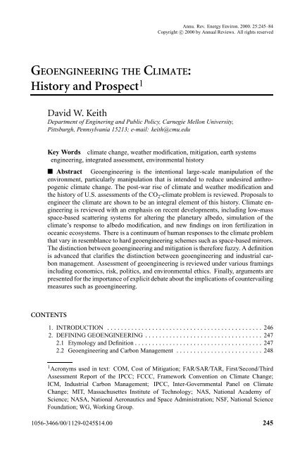 Geoengineering the climate history and prospect.pdf - David Keith