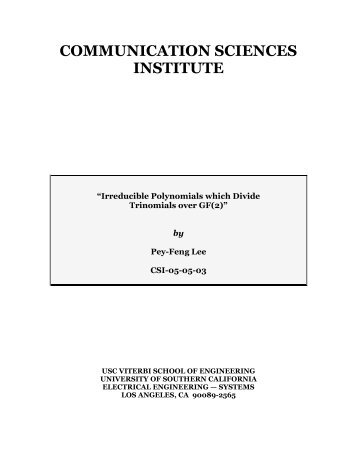 Irreducible Polynomials Which Divide Trinomials Over GF(2). - The ...