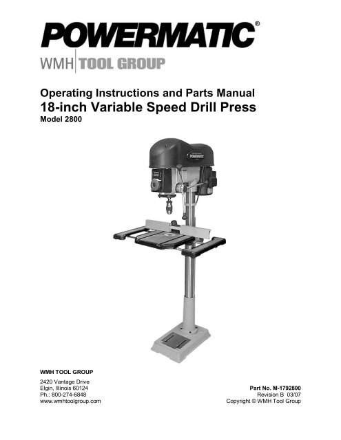 Powermatic 2800 drill sale press