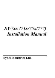 SY-7xx (71x/75x/777) Installation Manual - Synel