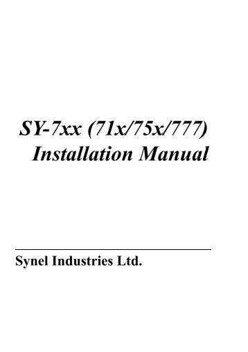 SY-7xx (71x/75x/777) Installation Manual - Synel