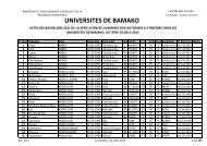 UNIVERSITES DE BAMAKO - UniversitÃ©s de Bamako