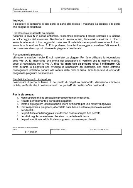 PIEGAFERRI UNIVERSALE Art. Sicutool 771
