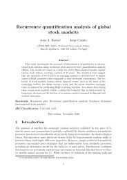 Recurrence quantification analysis of global stock markets - Cemapre