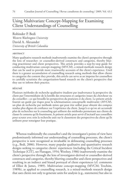 View - Canadian Journal of Counselling and Psychotherapy / Revue ...